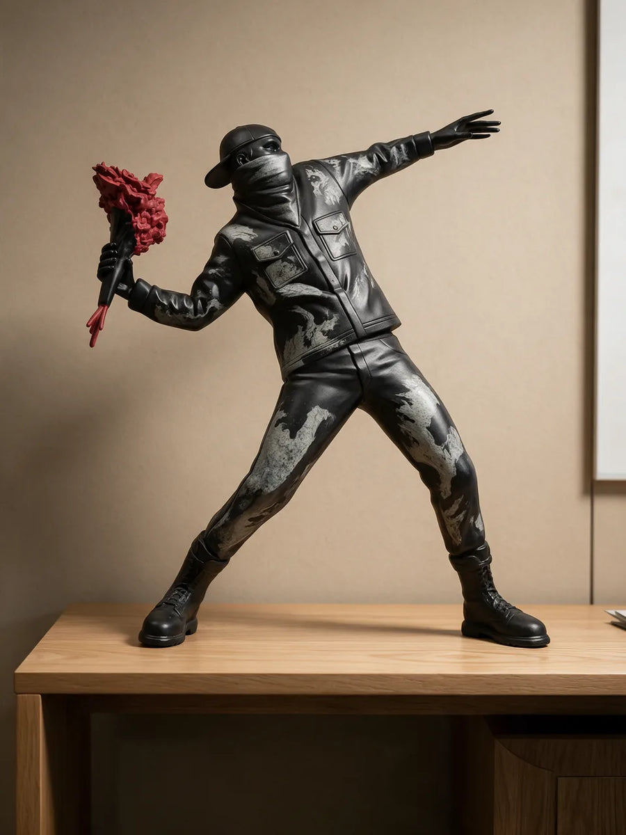 Banksy Flower Thrower: 在办公室