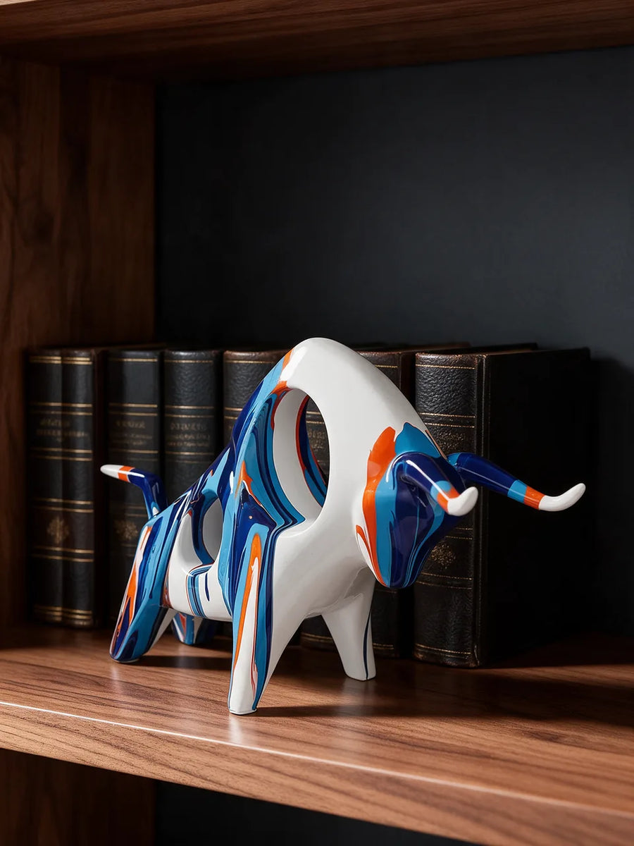 Unchained Bull: 书柜上